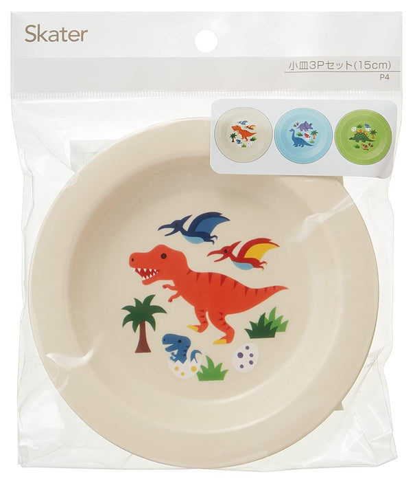 Skater Dinosaur Small Plastic Plates 15cm Made in Japan Set of 3 - PA-4 Model- Japan Figure Store - #1 Bring To You The Best Japanese Goods