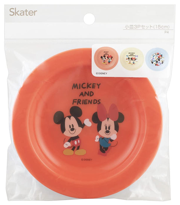 Skater Disney Mickey Mouse 15cm Small Plastic Plates Set of 3 Made in Japan- Japan Figure Store - #1 Bring To You The Best Japanese Goods