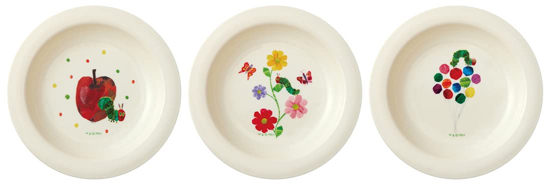 Skater Very Hungry Caterpillar Small Plates Set 12cm Made in Japan Pack of 3- Japan Figure Store - #1 Bring To You The Best Japanese Goods