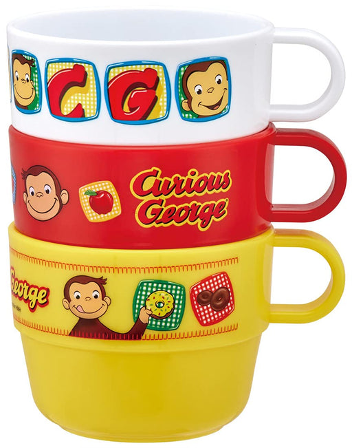 Skater Curious George Kids Stacking Cups Set of 3 Made in Japan KS31-A- Japan Figure Store - #1 Bring To You The Best Japanese Goods
