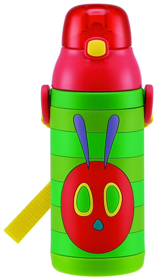 Skater Kids 380ml Stainless Steel Water Bottle with Straw - 3D Very Hungry Caterpillar Design- Japan Figure Store - #1 Bring To You The Best Japanese Goods
