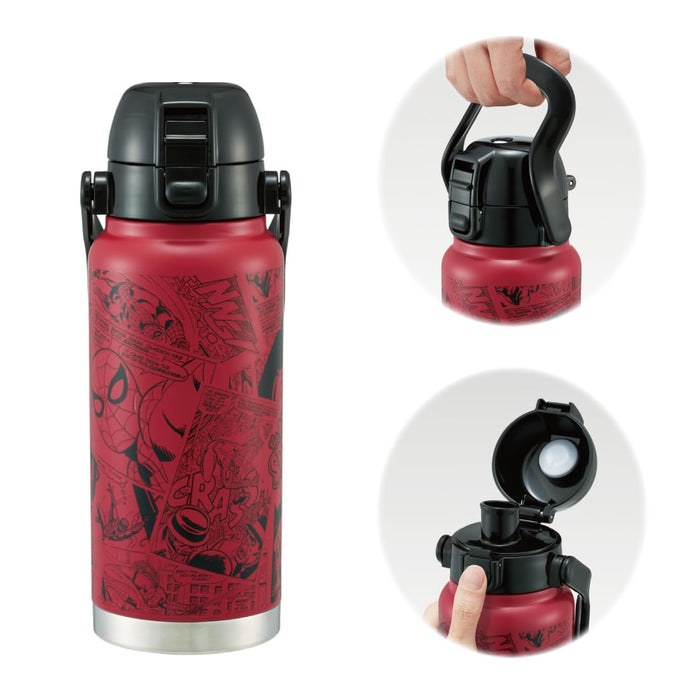 Skater 800ml Stainless Steel Water Bottle with Handle Spiderman Design