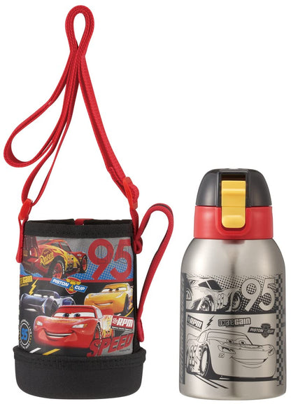 Skater Kids Stainless Steel Water Bottle 400ml Car Design Lightweight Wide Mouth Cold-Keeping Disney- Japan Figure Store - #1 Bring To You The Best Japanese Goods