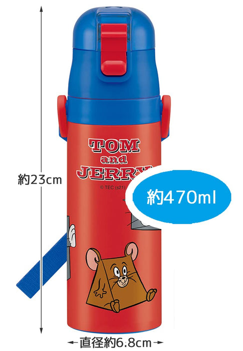 Skater Kids Stainless Steel Water Bottle 470ml Tom & Jerry Design Lightweight Sport Bottle- Japan Figure Store - #1 Bring To You The Best Japanese Goods