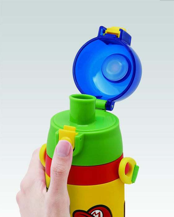 Skater Super Mario 480ml Kids Stainless Steel Water Bottle Direct Drinking Lightweight- Japan Figure Store - #1 Bring To You The Best Japanese Goods