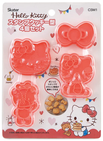 Skater Hello Kitty Snack Time Cookie and Bread Cutter Sanrio Set of 4- Japan Figure Store - #1 Bring To You The Best Japanese Goods