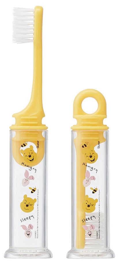 Skater Disney Winnie The Pooh 14.5cm Toothbrush with Dental Case Normal Bristle Hardness- Japan Figure Store - #1 Bring To You The Best Japanese Goods