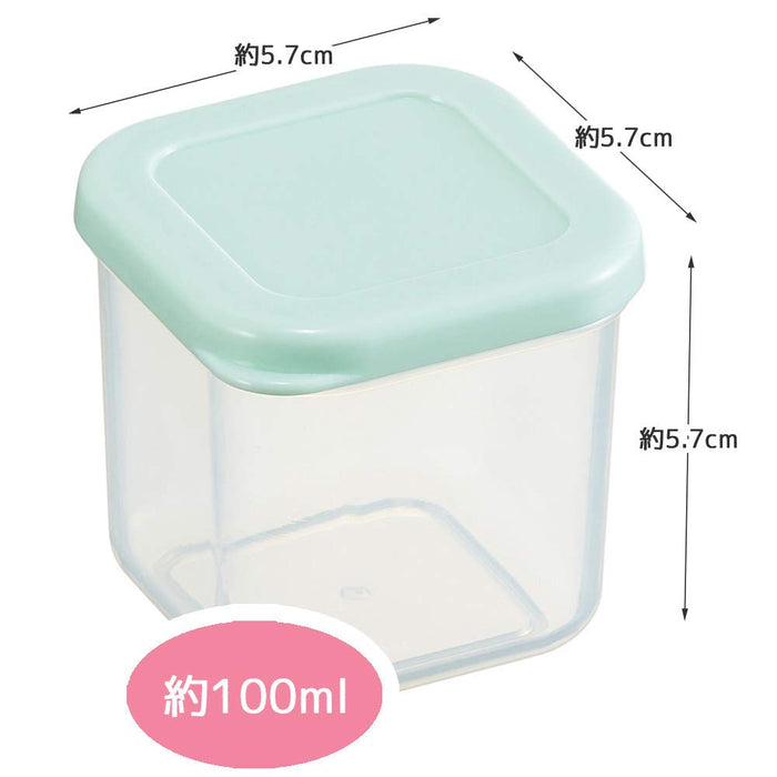 Skater Green 100ml Square Storage Containers Microwave Safe Sealable 4-Pack CCBC4- Japan Figure Store - #1 Bring To You The Best Japanese Goods