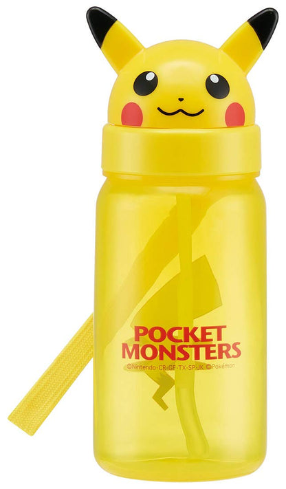 Skater Pokemon Pikachu 350ml Straw Water Bottle Easy-Carry Die Cut Design- Japan Figure Store - #1 Bring To You The Best Japanese Goods