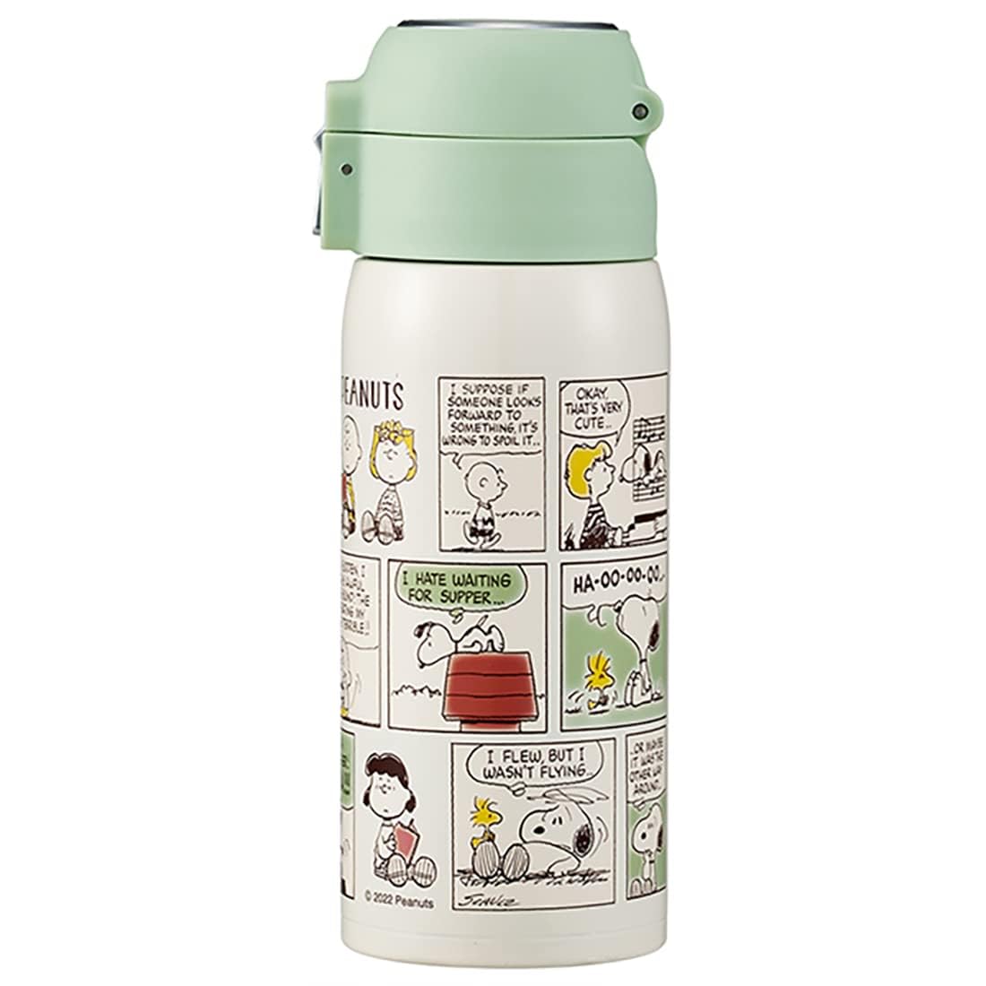 Skater Snoopy Straw Mug 350ML Stainless Steel Cold Only One-Touch Bottle