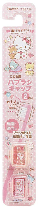 Skater Hello Kitty Sanrio Toothbrush Caps Set of 2 - Compact Size 2.56 x 2.41cm- Japan Figure Store - #1 Bring To You The Best Japanese Goods