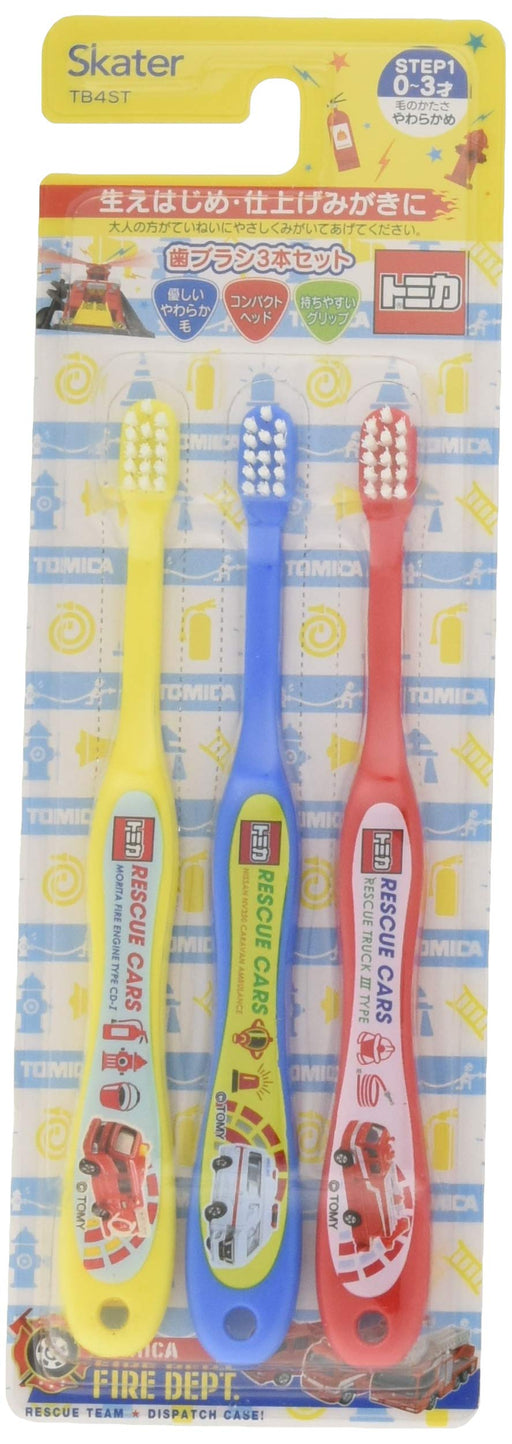Skater Soft Baby Toothbrush Set Suitable for 0-3 Years Tomica 19 15cm 3-Piece- Japan Figure Store - #1 Bring To You The Best Japanese Goods