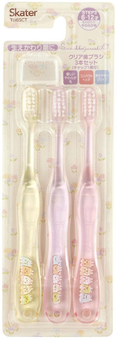 Skater Sumikko Gurashi Sweet Shop Toothbrush Pack for Kids 6-12 Years 3-Pack 15.5cm- Japan Figure Store - #1 Bring To You The Best Japanese Goods