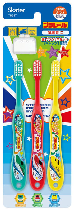Skater Preschoolers Toothbrush Soft Ages 3-5 3 Pieces - Plarail 19 Tb5St- Japan Figure Store - #1 Bring To You The Best Japanese Goods