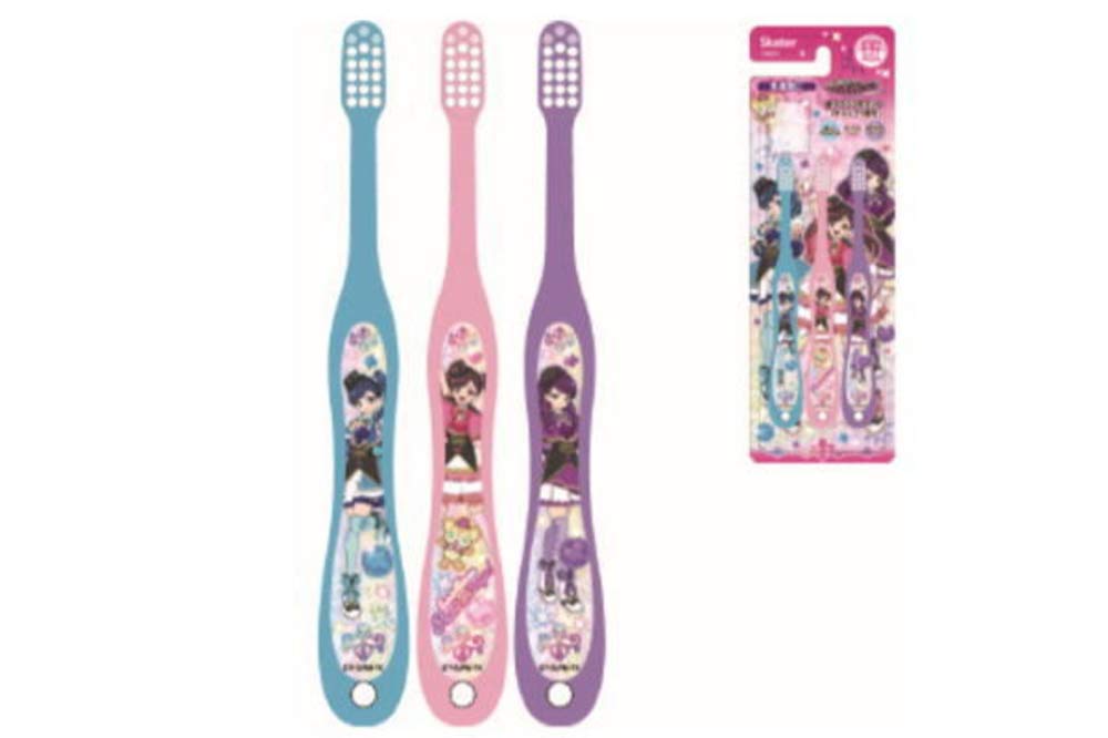 Skater Soft Toothbrush Set for Preschoolers 3-5 Years 14cm Secret X Warrior 3 Pieces- Japan Figure Store - #1 Bring To You The Best Japanese Goods