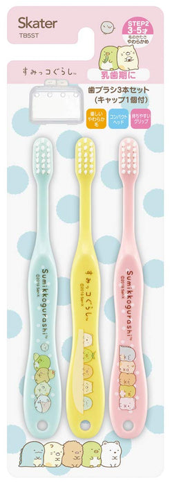 Skater Soft Toothbrush for Kids Ages 3-5 Sumikko Gurashi Themed 14cm 3-Pack- Japan Figure Store - #1 Bring To You The Best Japanese Goods