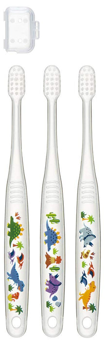 Skater Dinosaur Toothbrush Set for Preschoolers Ages 3-5 Soft Clear 3 Pieces- Japan Figure Store - #1 Bring To You The Best Japanese Goods