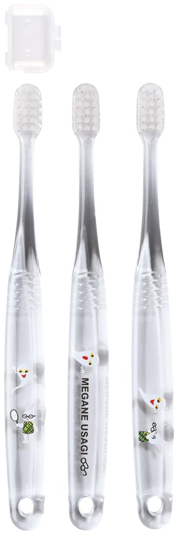 Skater Soft Clear Toothbrush for Preschoolers Ages 3-5 Glasses Rabbit Design 3 Pieces- Japan Figure Store - #1 Bring To You The Best Japanese Goods