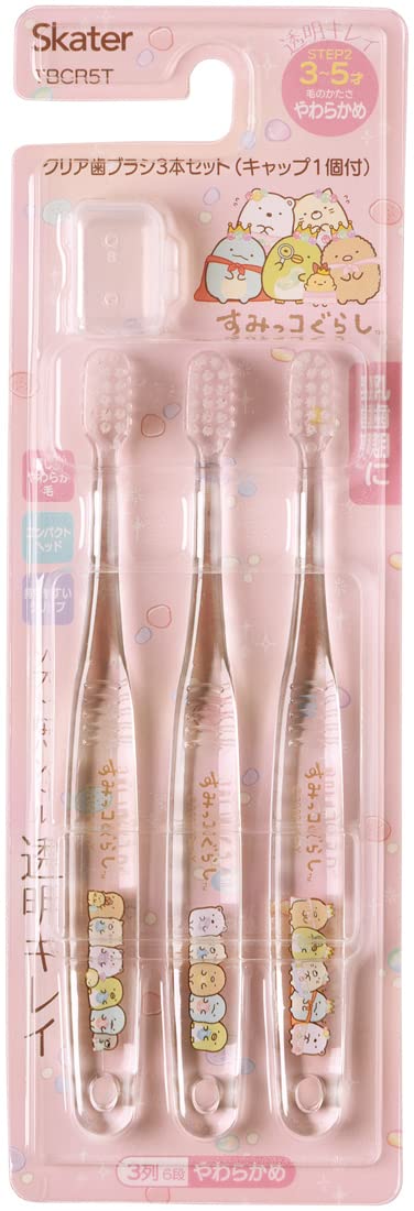 Skater Soft Clear Toothbrush for Preschoolers Aged 3-5 Sumikko Gurashi 3-Pack- Japan Figure Store - #1 Bring To You The Best Japanese Goods