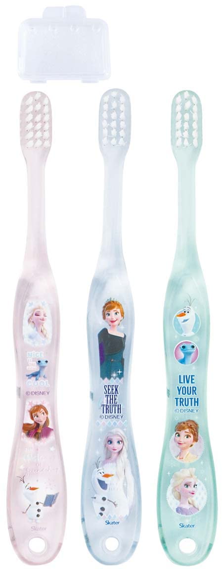 Skater Soft Toothbrush Set for Ages 3-5 Preschoolers Frozen 2 Design 3-pack- Japan Figure Store - #1 Bring To You The Best Japanese Goods