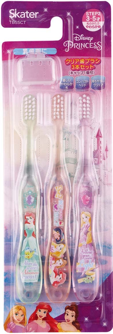 Skater Princess Soft Toothbrush Set for Preschoolers Ages 3-5 14cm - Pack of 3- Japan Figure Store - #1 Bring To You The Best Japanese Goods