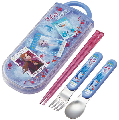 Skater Disney Frozen 2 Trio Set - 16.5cm Chopsticks Spoon Fork Made in Japan- Japan Figure Store - #1 Bring To You The Best Japanese Goods