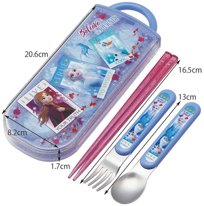 Skater Disney Frozen 2 Trio Set - 16.5cm Chopsticks Spoon Fork Made in Japan- Japan Figure Store - #1 Bring To You The Best Japanese Goods