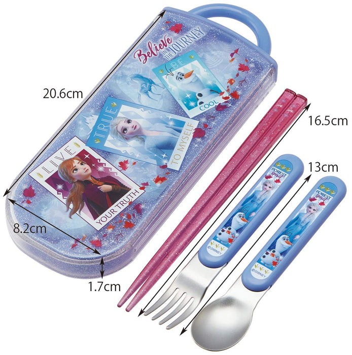 Skater Disney Frozen 2 Trio Set - 16.5cm Chopsticks Spoon Fork Made in Japan- Japan Figure Store - #1 Bring To You The Best Japanese Goods