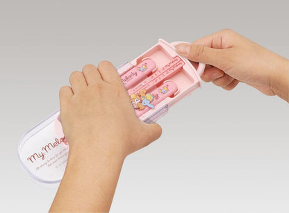 Skater My Melody Kids Trio Set - Spoon Fork & Chopsticks Gentle Music Theme Antibacterial Made in Japan- Japan Figure Store - #1 Bring To You The Best Japanese Goods