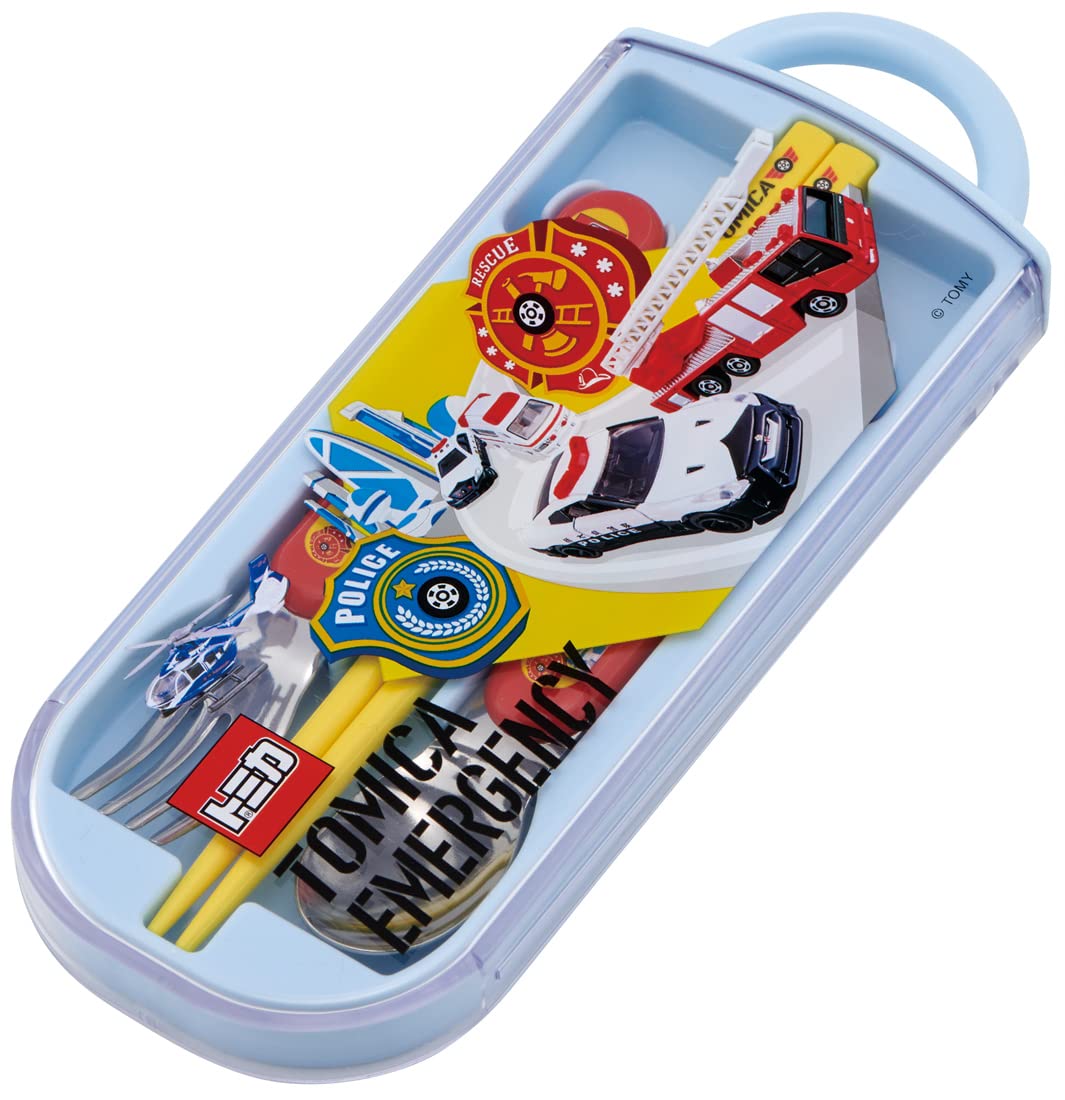 Skater Antibacterial Trio Set - Fork Spoon Chopsticks for Kids Tomica 23 Made in Japan- Japan Figure Store - #1 Bring To You The Best Japanese Goods