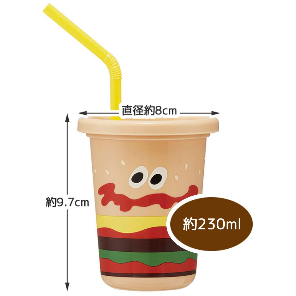Skater 3 Pcs 230ml Burger Conks Tumbler with Straw Made in Japan Sih2St- Japan Figure Store - #1 Bring To You The Best Japanese Goods