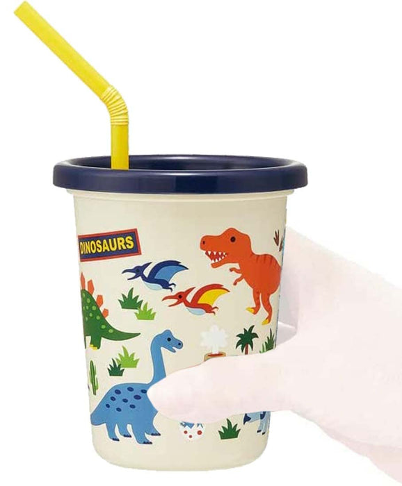 Skater Dinosaur 320ml Tumbler with Straw 3-Pc Set Made in Japan - Sih3St- Japan Figure Store - #1 Bring To You The Best Japanese Goods