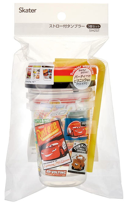 Skater Disney Cars 21 Tumbler Set with Straws 230ml Made in Japan 3 Pieces- Japan Figure Store - #1 Bring To You The Best Japanese Goods