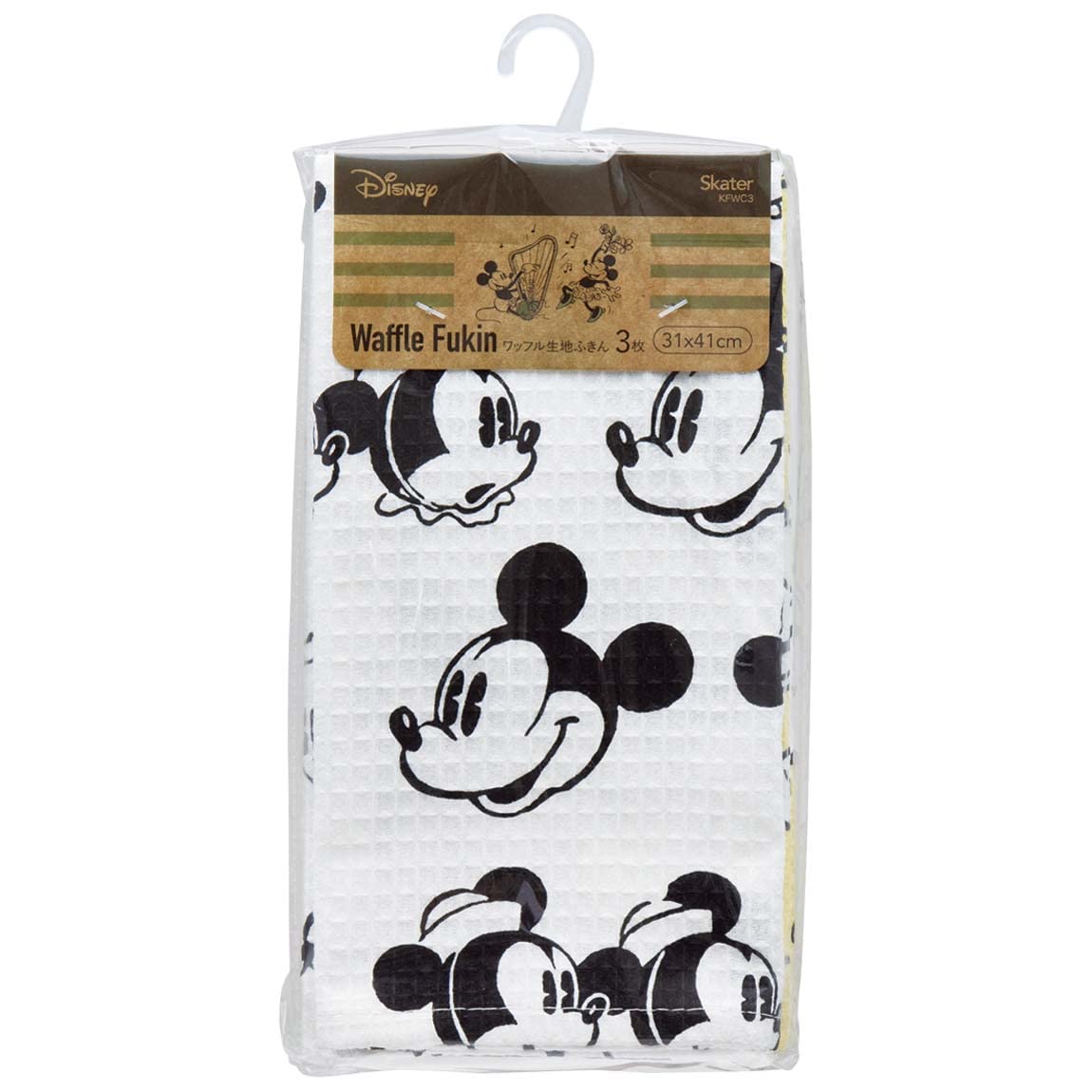 Skater Disney Mickey Mouse Waffle Dough Cloths 31 X 41 cm Pack of 3- Japan Figure Store - #1 Bring To You The Best Japanese Goods
