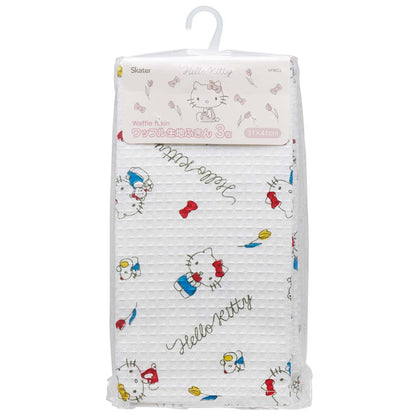 Skater Hello Kitty Waffle Dough Cloths Sanrio Line Design 3 Sheets 31X41 cm- Japan Figure Store - #1 Bring To You The Best Japanese Goods