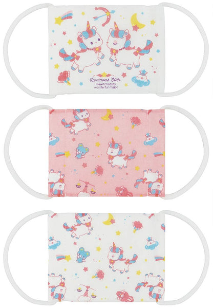 Skater Unicorn Antibacterial Gauze Mask 12-Ply Pack of 3 Ages 3-10 Washable Deodorizing- Japan Figure Store - #1 Bring To You The Best Japanese Goods