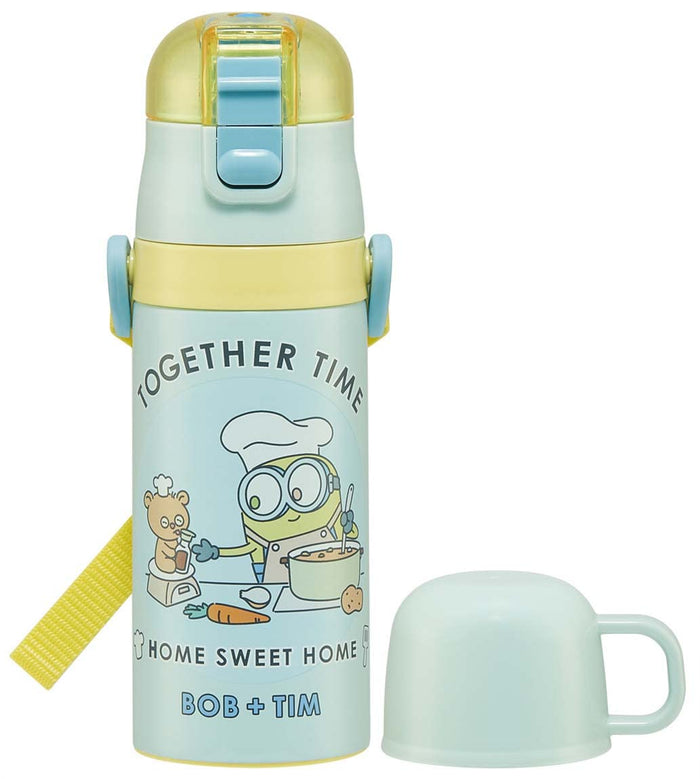 Skater Minions 23 Kids 350ml Stainless Steel 2Way Water Bottle with Cup- Japan Figure Store - #1 Bring To You The Best Japanese Goods