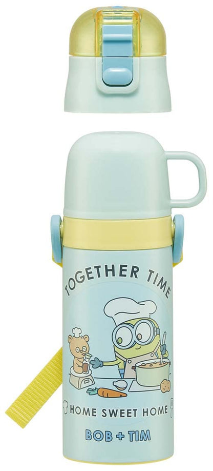 Skater Minions 23 Kids 350ml Stainless Steel 2Way Water Bottle with Cup- Japan Figure Store - #1 Bring To You The Best Japanese Goods