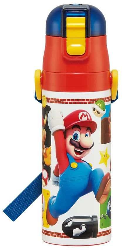 Skater Super Mario 23 Children's 470Ml Stainless Steel Sports Water Bottle- Japan Figure Store - #1 Bring To You The Best Japanese Goods