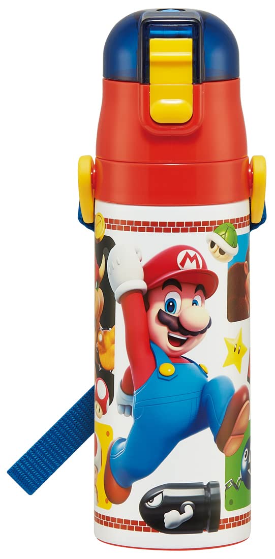 Skater Super Mario 23 Children's 470Ml Stainless Steel Sports Water Bottle- Japan Figure Store - #1 Bring To You The Best Japanese Goods