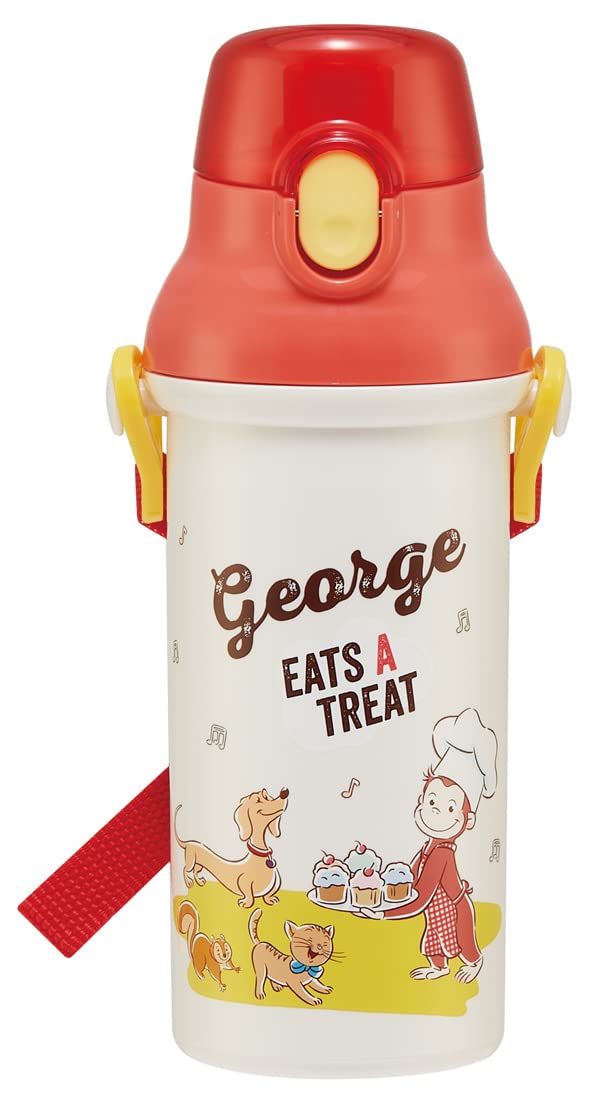 Skater Curious George Kids Water Bottle 480ml Antibacterial Plastic Made in Japan- Japan Figure Store - #1 Bring To You The Best Japanese Goods
