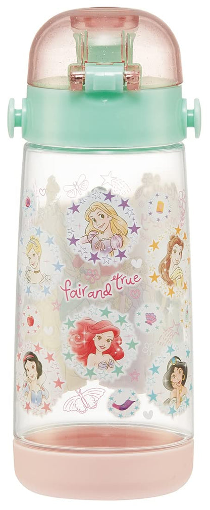 Skater Disney Princess Water Bottle for Kids Girls 480ml One-Push Plastic - Pddr5- Japan Figure Store - #1 Bring To You The Best Japanese Goods