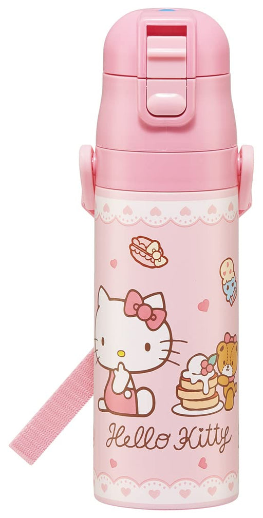 Skater Hello Kitty Candy Stainless Steel Water Bottle - 470ml Girls Sports Drinkware- Japan Figure Store - #1 Bring To You The Best Japanese Goods