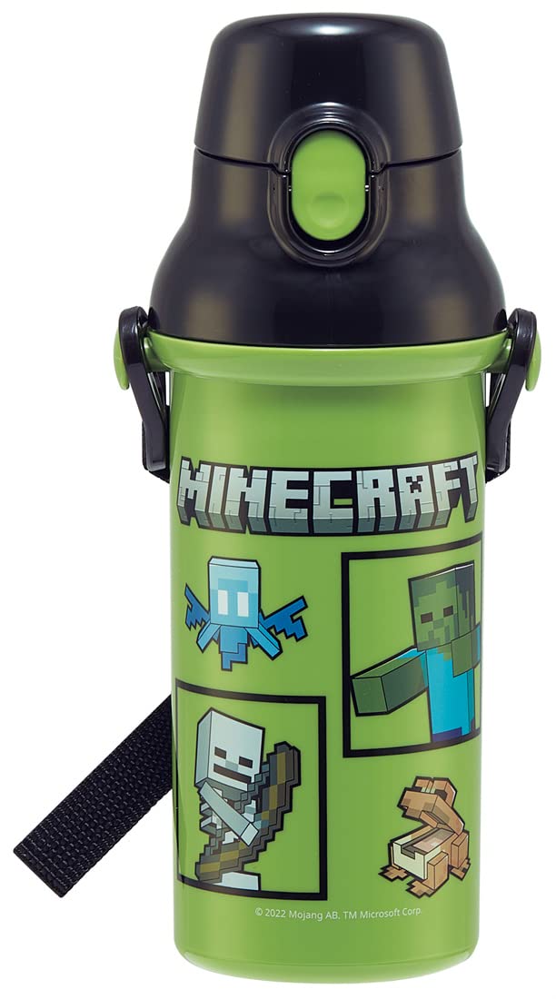 Skater Kids 480ml Antibacterial Minecraft Water Bottle Plastic Made in Japan- Japan Figure Store - #1 Bring To You The Best Japanese Goods