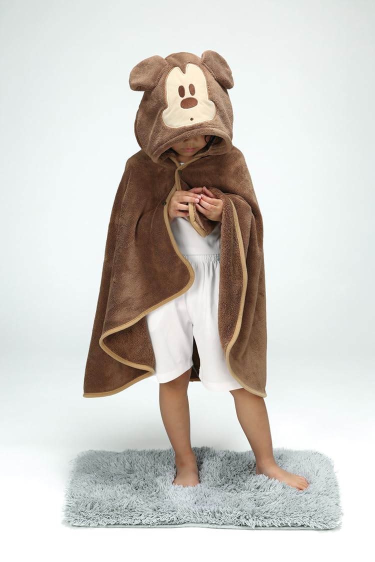 Skater Mickey Mouse Quick-Drying Bath Poncho Hooded 108cm x 92cm Disney BPO1-A- Japan Figure Store - #1 Bring To You The Best Japanese Goods