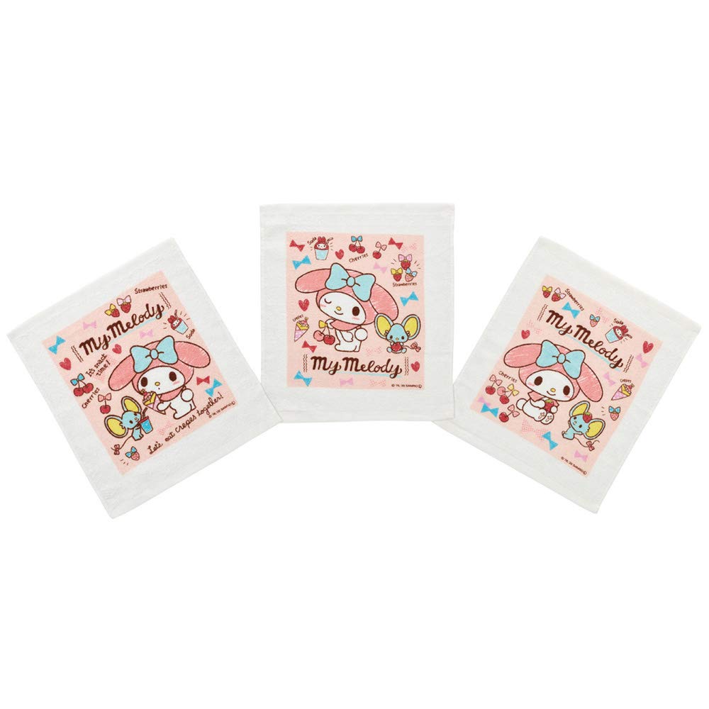 Skater My Melody Snack Time 3-Pack Wet Towel - Oac1T Skater- Japan Figure Store - #1 Bring To You The Best Japanese Goods