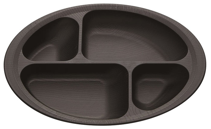 Skater Black Wood Grain Divider Plate Easy-Scooping Made in Japan NLPS1- Japan Figure Store - #1 Bring To You The Best Japanese Goods