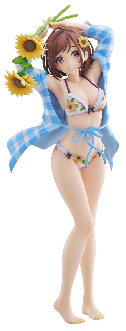 Plum Sunflower Girl Illustration by En Morikura - Vibrant Wall Art Print- Japan Figure Store - #1 Bring To You The Best Japanese Goods