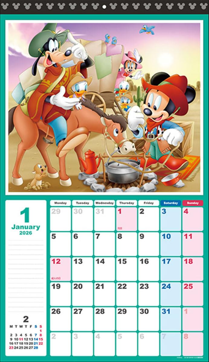 Sun-Star Schreibwaren 2026 Mickey &amp; Friends Wandkalender Standardausführung zum Aufhängen