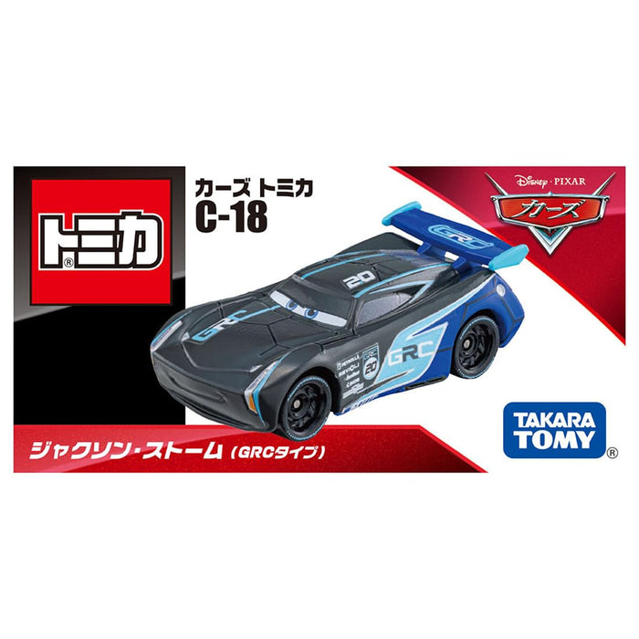 Takara Tomy Disney Cars C-18 Jackson Storm, mini voiture jouet pour enfants de 3 ans et plus.